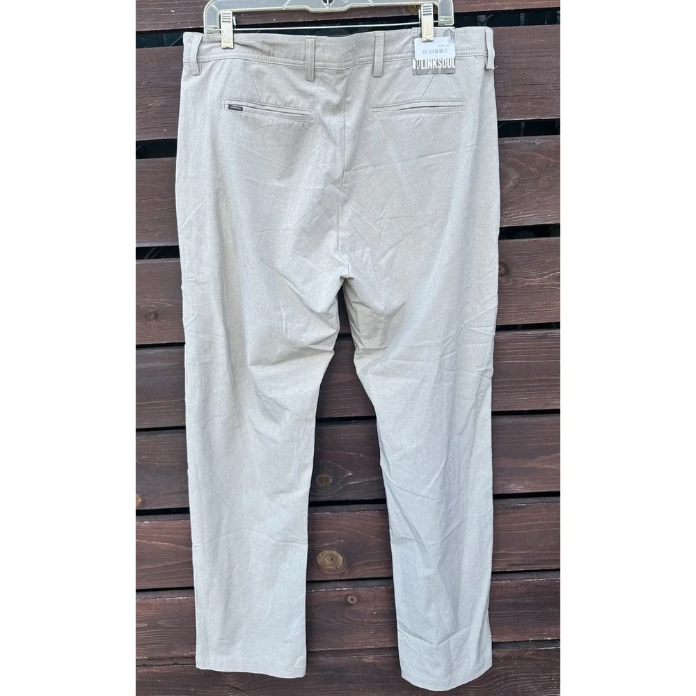 Linksoul Pants Mens 36R Khaki Boardwalker‎ Performance Stretch Golf LS662-R New